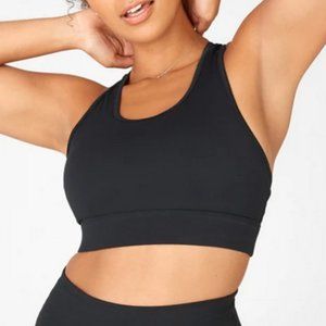 Fabletics On-The-Go Medium Impact Sports Bra in Black Size XXL NWT $65